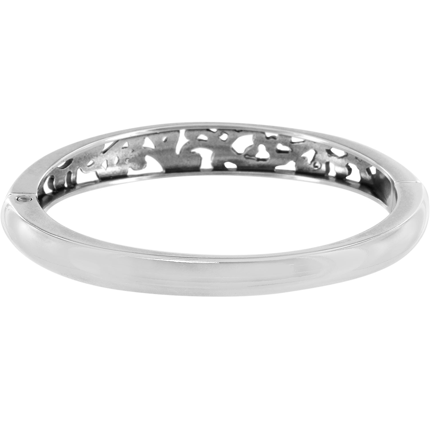 Elora Hinged Bangle Bracelet Silver