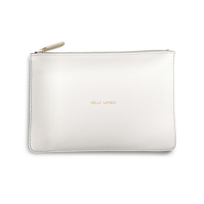 Hello Lovely - Perfect Pouch Chalky White Front View