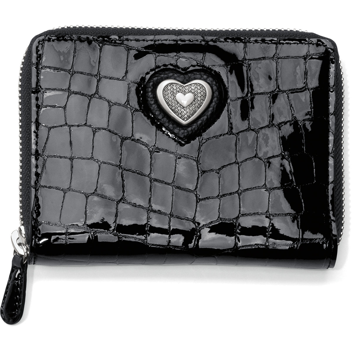 Bellissimo Black Patent Croco Wallet Front View