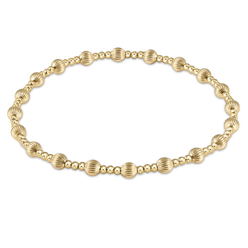 Dignity Sincerity Pattern 4mm Bead Bracelet - Gold