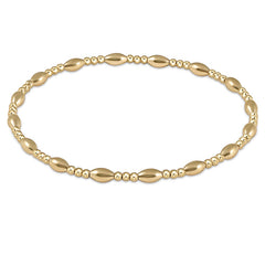 Harmony Sincerity Pattern 2mm Bead Bracelet - Gold Front View