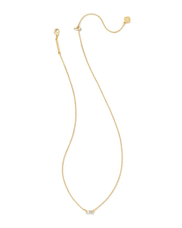 Juliette Pendant Necklace Gold White Crystal