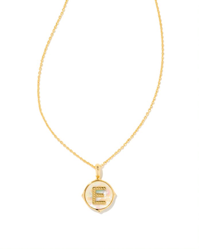 Letter E Disc Pendant Front View 