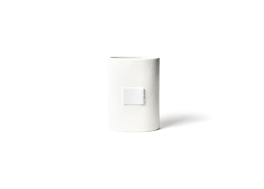 White Small Dot - Mini Oval Vase Front View