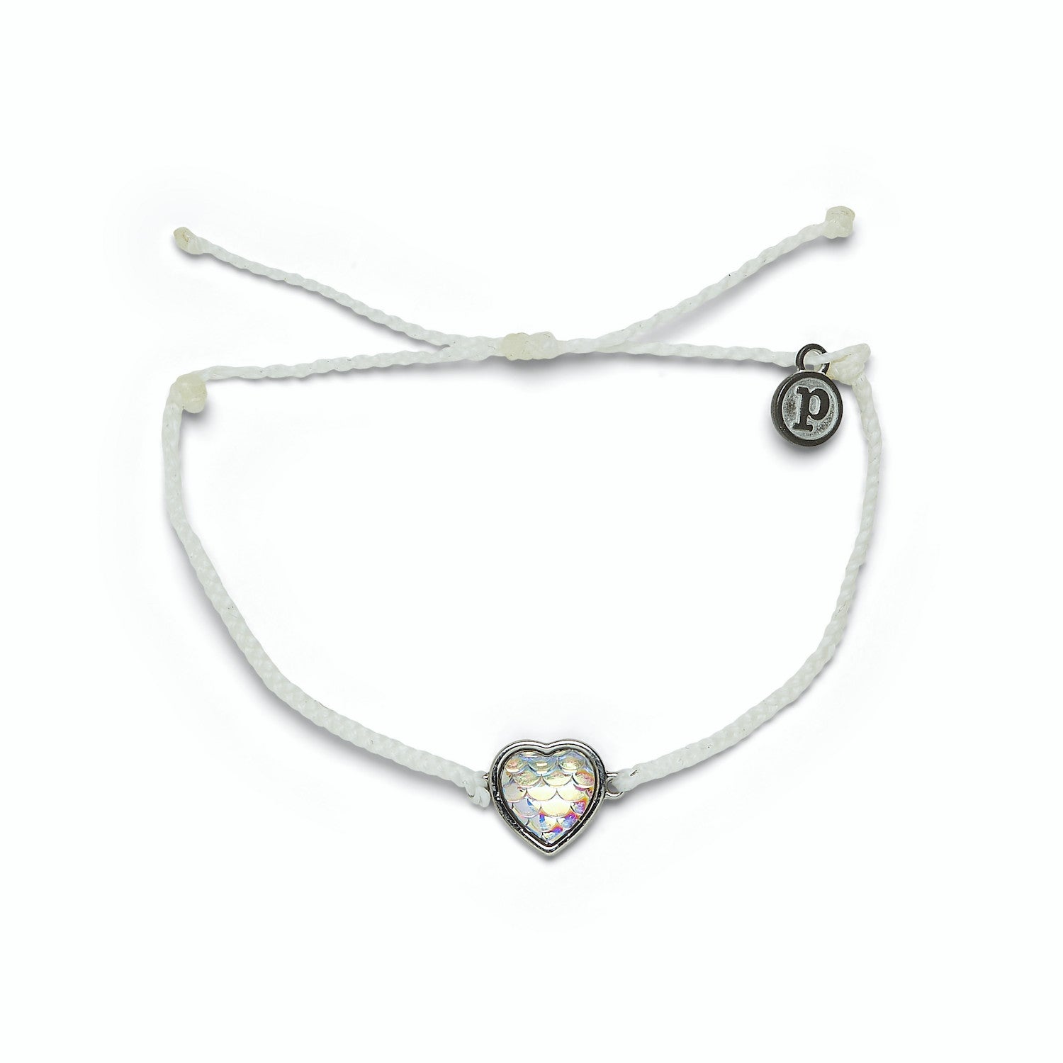 Mermaid Heart Charm White Bracelet