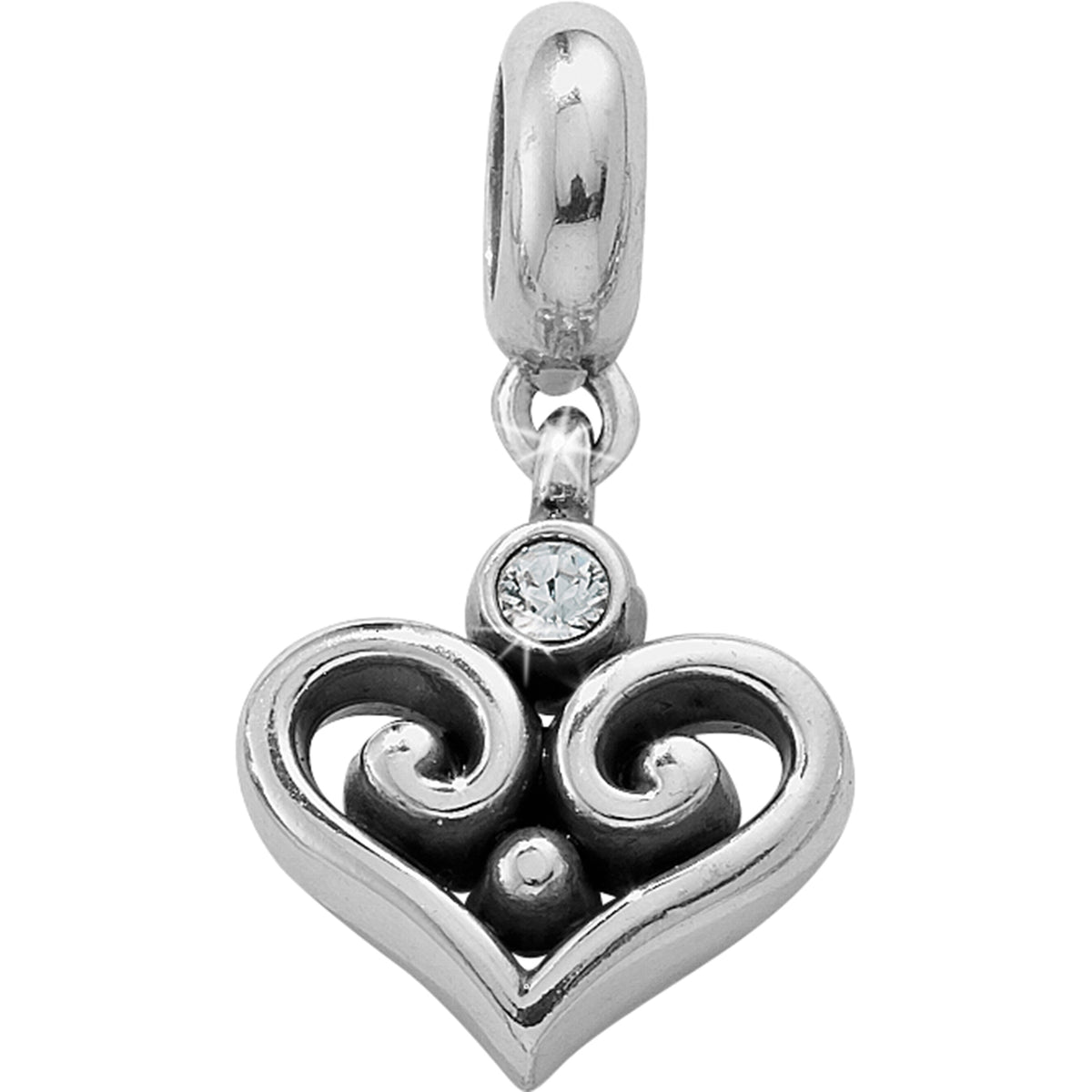 Alcazar Silver Drop Charm Front View