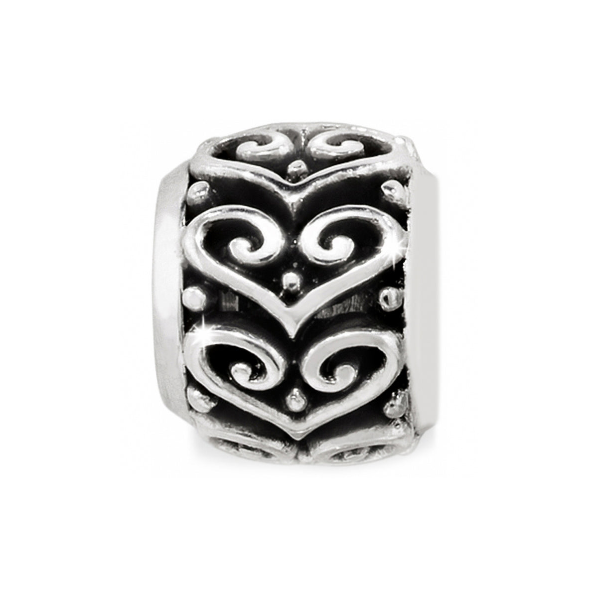 Alcazar Silver Heart Bead Front View