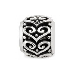 Alcazar Silver Heart Bead Front View