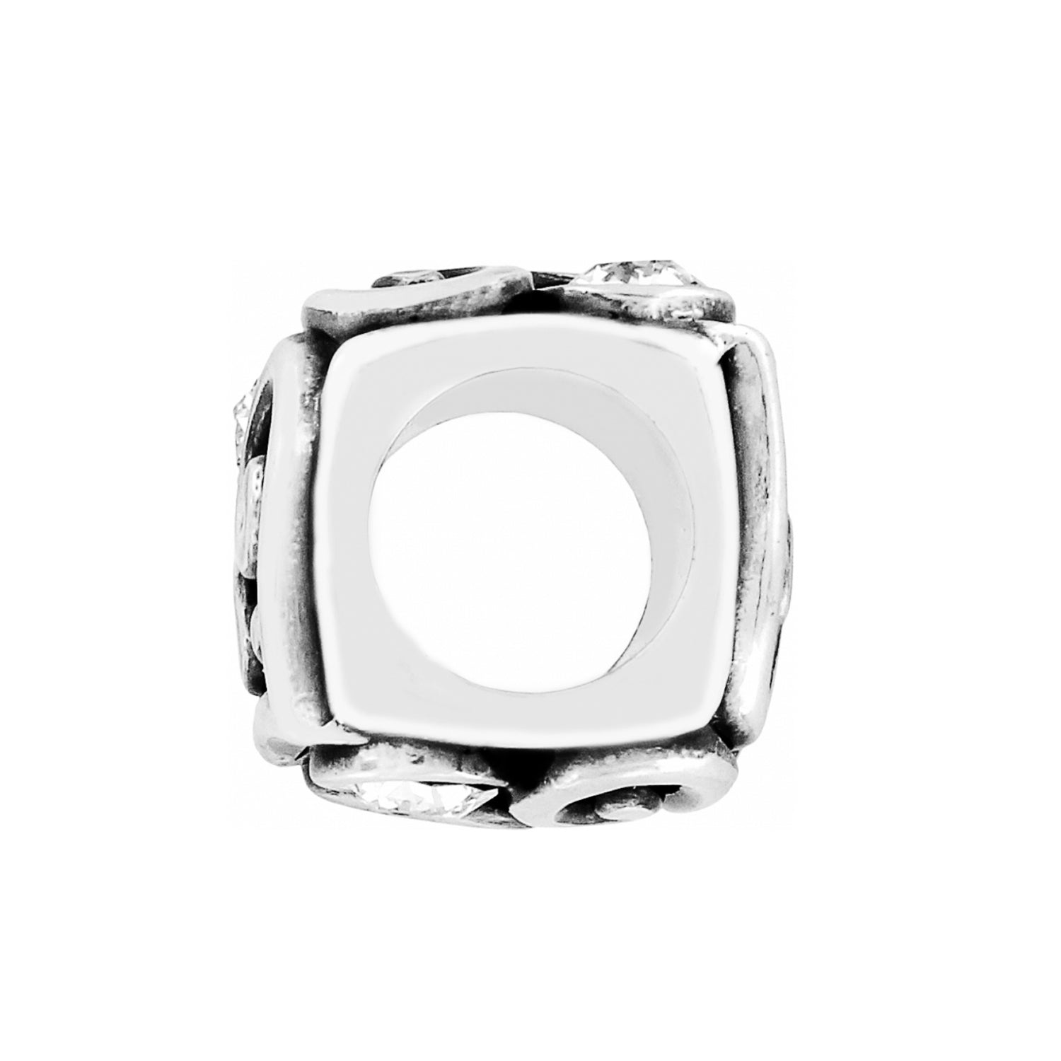 Alcazar Silver Heart Cube Bead