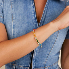 model image of Alex & Ani Rainbow Heart Beaded Bracelet 