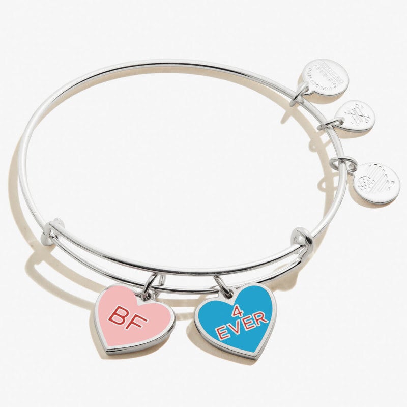 Best Friends Duo Charm Bangle Silver 