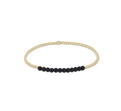 Gold Bliss Bead Bracelet - Matte Onyx | Enewton®