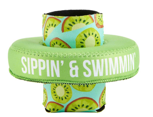 Mud Pie - Sippin & Swimmin' Can Koozie Hugger Pool Float 654
