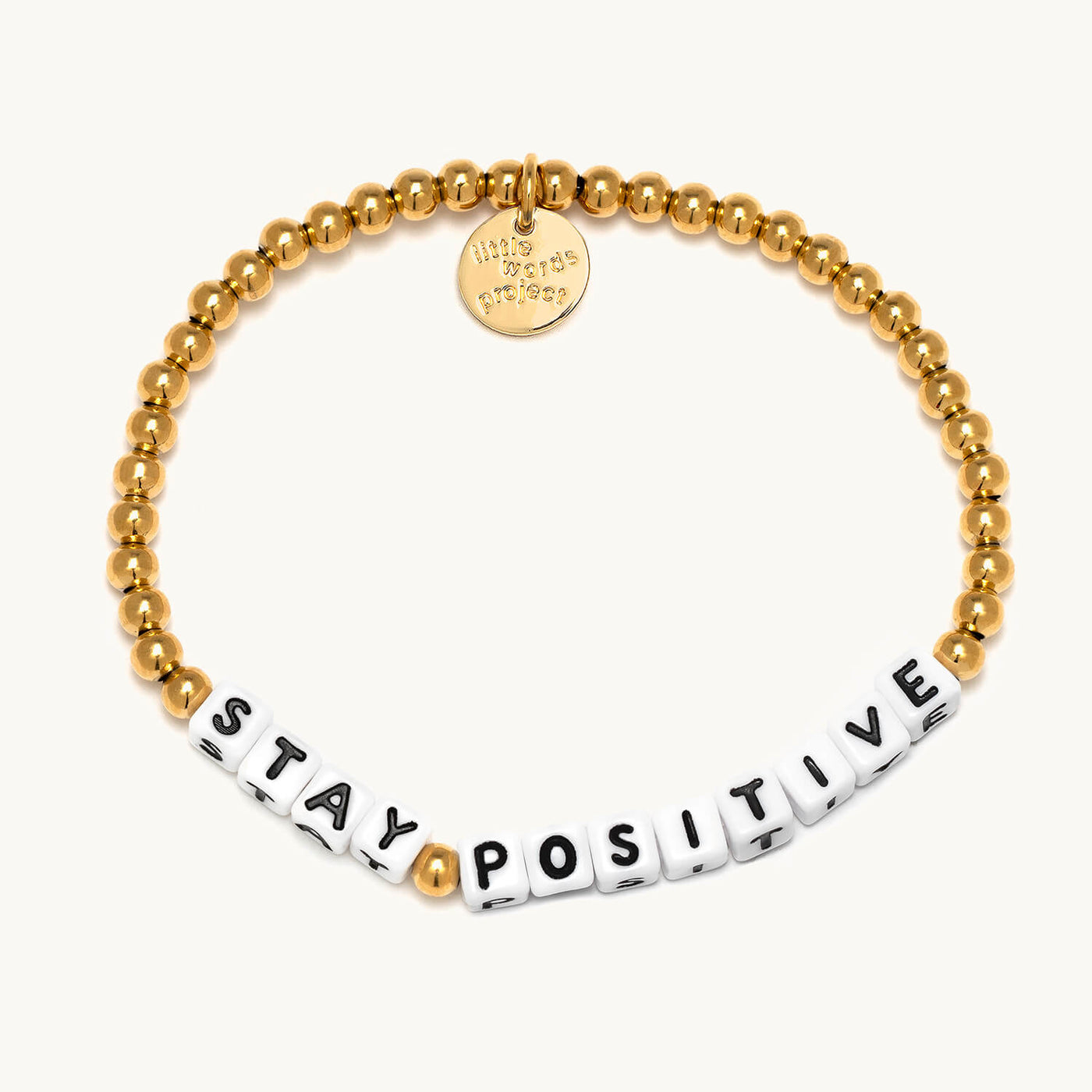 Gold Plated 'Stay Positive' Bracelet - Little Words Project