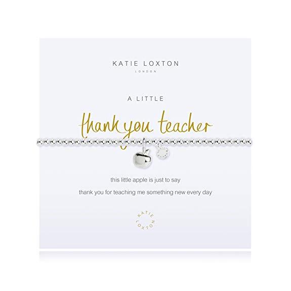 A Little Thank You Teacher Silver Bangle Bracelet Card View