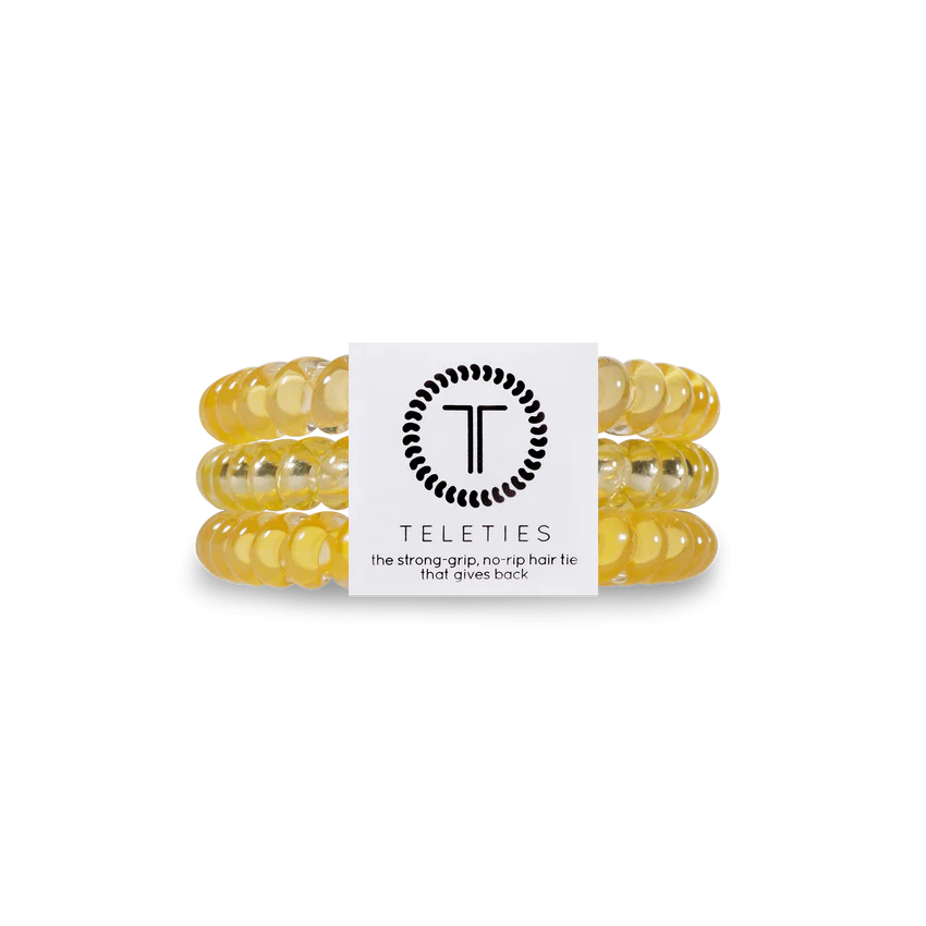 TELETIES Sunshine Small Hair Tie Pack, in color yellow.