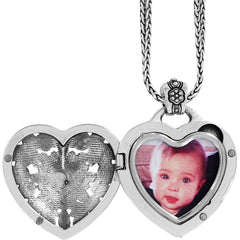 Floral Heart Locket Necklace Photo View