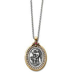 Guardian Angel Two-Tone Pendant Necklace Front View