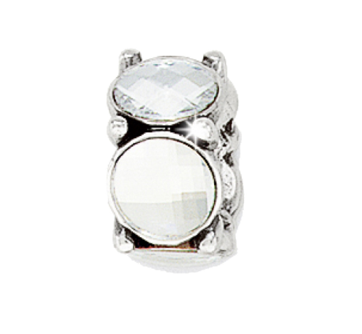 Silver Roundabout Bead Front View
