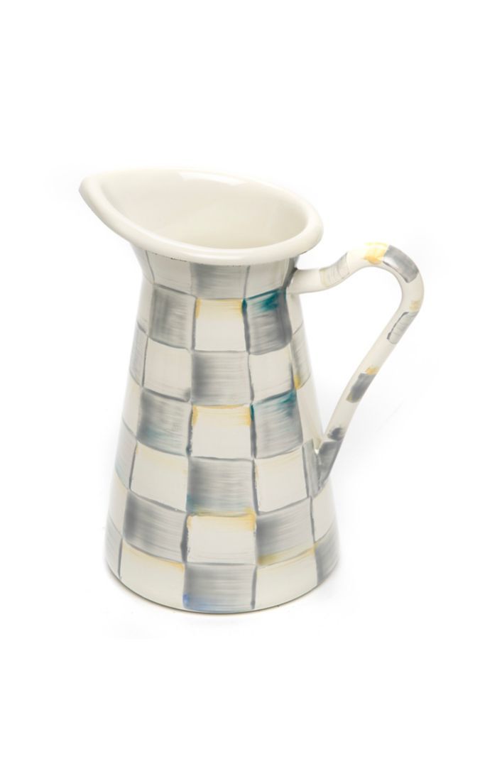 Sterling Check Enamel Practical Pitcher - Small