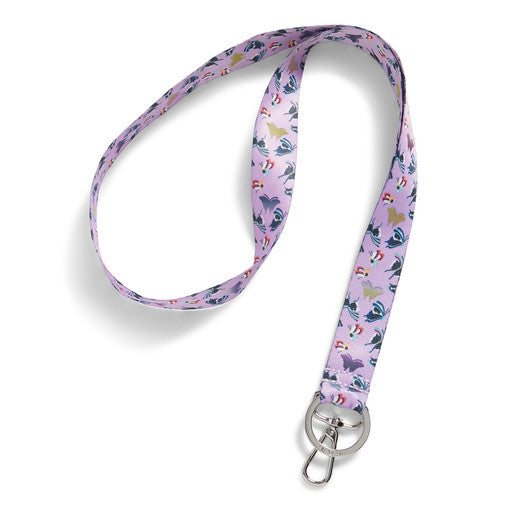 Wide Lanyard Lavender Butterflies