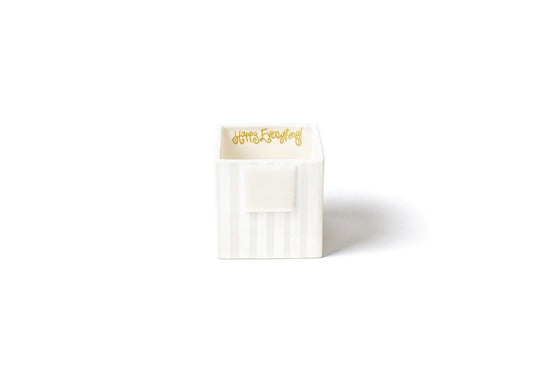 White Stripe Mini Nesting Cube Happy Everything 1120
