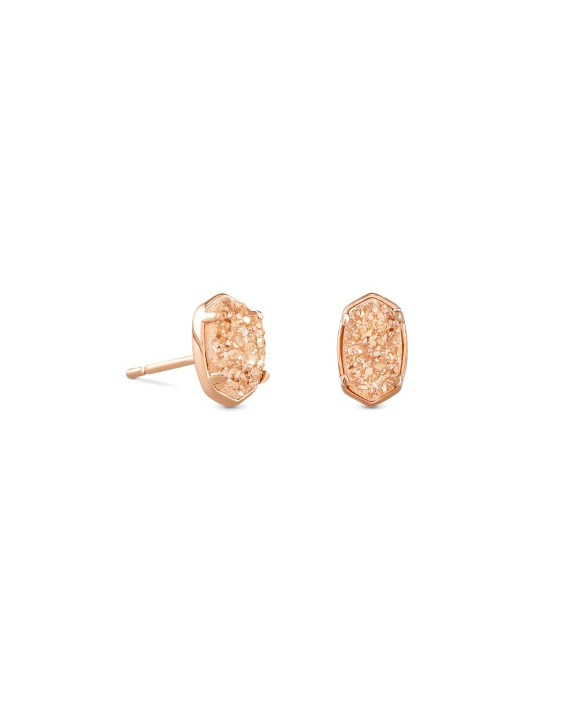 Kendra Scott Emilie Stud Earrings Rose Gold Sand Drusy