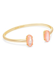 Edie Gold Cuff Bracelet In Peach Pearl