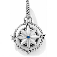 Compass Silver Charm Front View