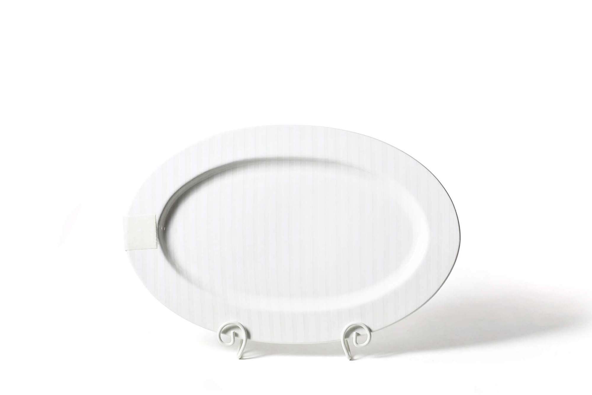 White Stripe - Big Oval Platter Front View