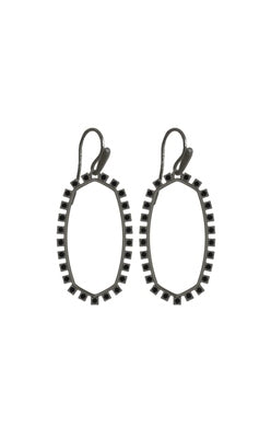 Elle Open Frame Earring Gunmetal Black Spinel