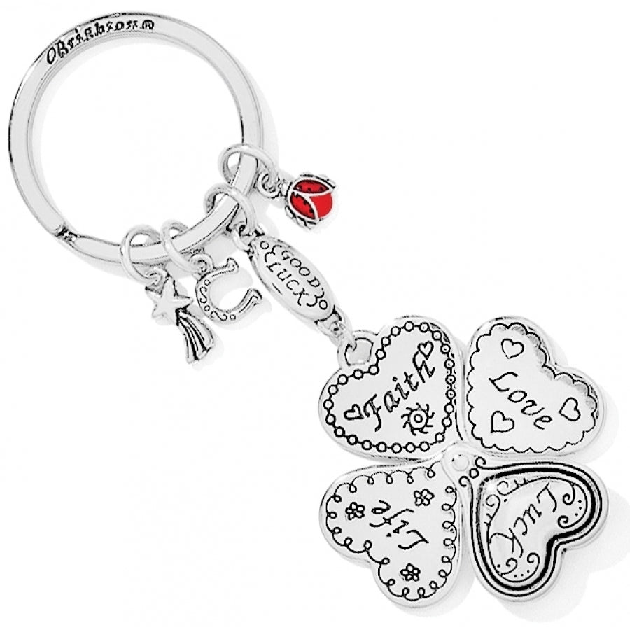 Lucky Clover Heart Key Fob Front View