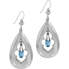Sahara Silver Blue Drop French Wire Earrings Back View
