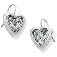 Love Cage Heart French Wire Earrings Front View