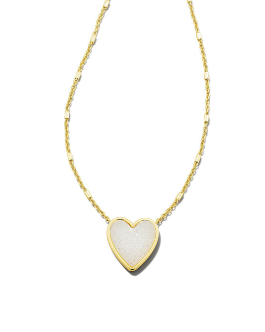Heart Pendant Necklace In Gold Iridescent Drusy - Image 1 - Kendra Scott 1600