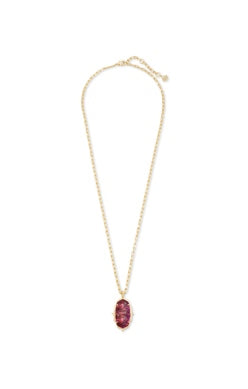 Baroque Ella Pendant Necklace Gold - Mauve Abalone