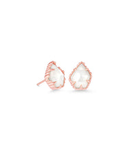 Tessa Rose Gold Stud Earrings Ivory Mother Of Pearl