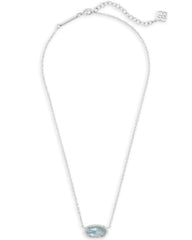 Elisa Silver Pendant Necklace - Light Blue Illusion Chain View