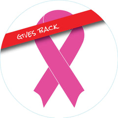 Bogg Bag Bogg bit featuring an October breast cancer awareness pink ribbon