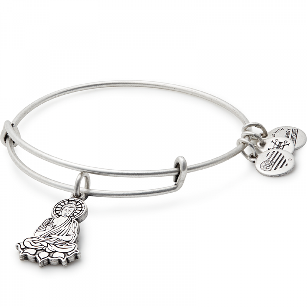 Buddha Charm Bangle Silver 