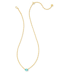 Cailin Crystal Pendant Necklace In Gold Aqua Crystal.