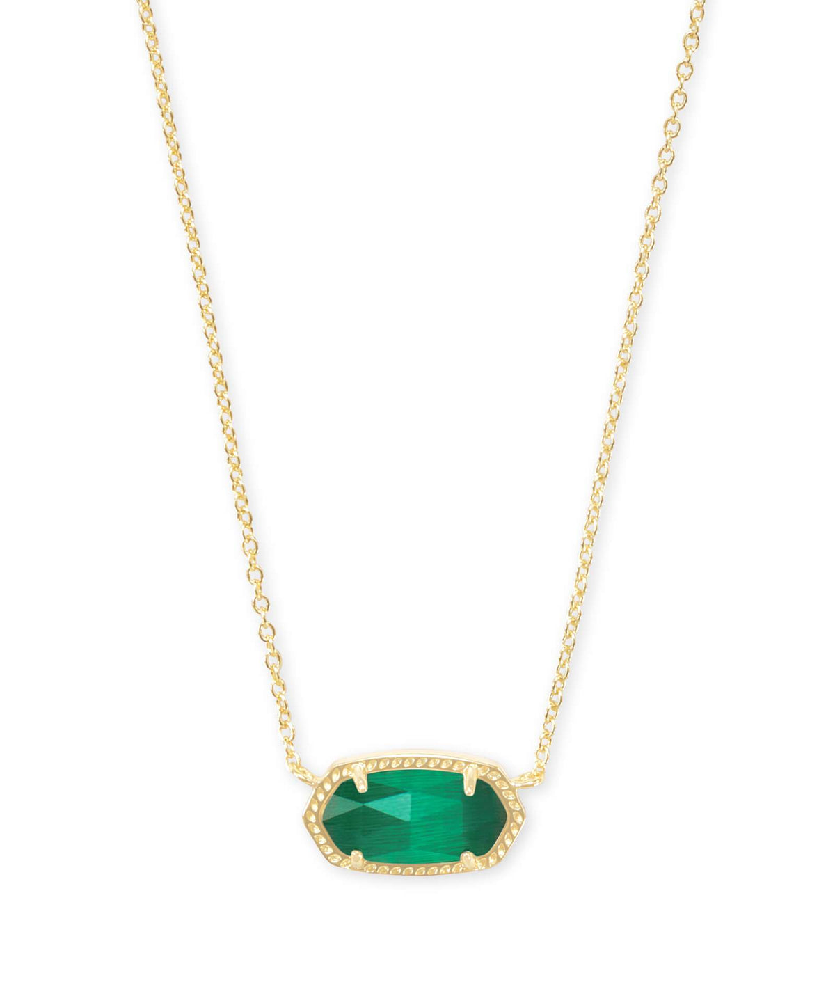 Elisa Gold Pendant Necklace In Emerald Cat'S Eye