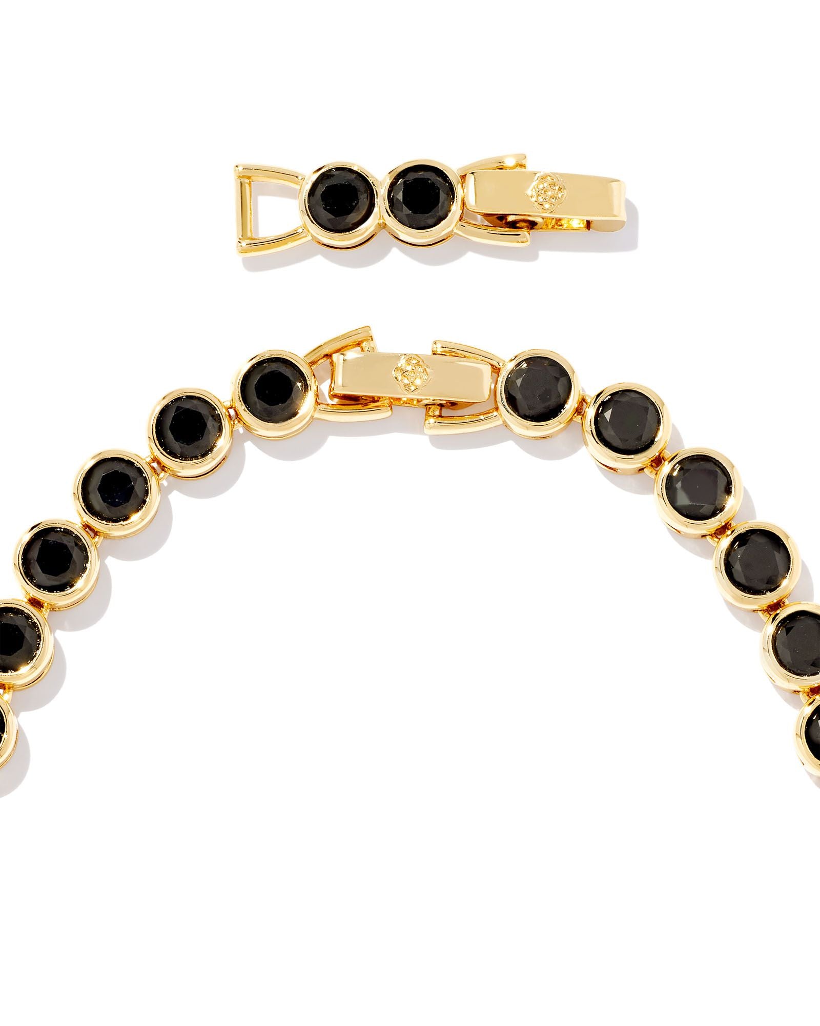 Carmen Tennis Necklace Gold - Black Spinel