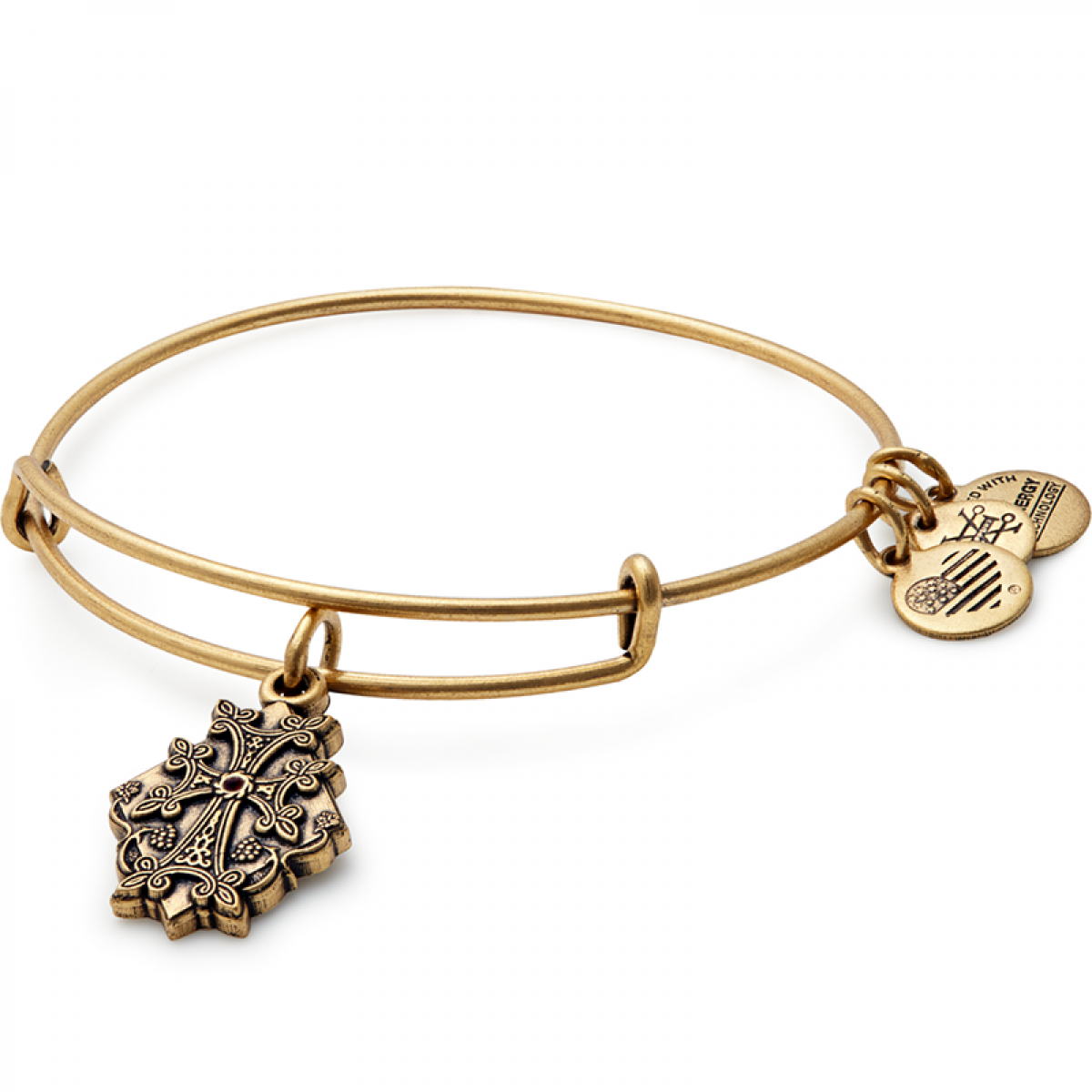 Armenian Cross Charm Bangle Gold 