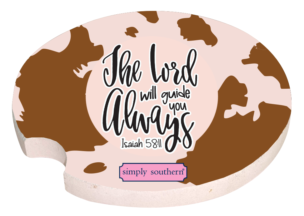 The Lord Will Guide You Always 'Isaiah 58:11' Car Coaster - Simply Soutehrn