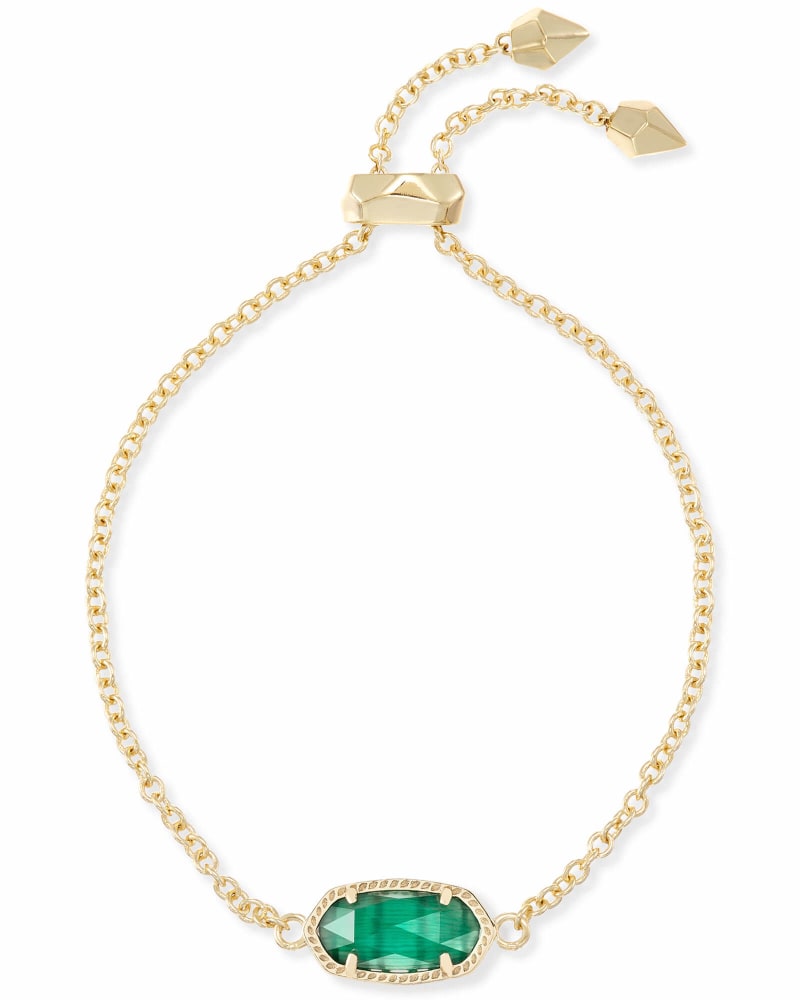 Elaina Gold Emerald Bracelet Front View