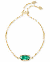 Elaina Gold Emerald Bracelet Front View