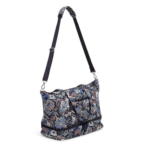 Deluxe Travel Tote Java Navy Camo Shoulder Strap