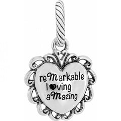 Remarkable Silver Heart Charm Back View