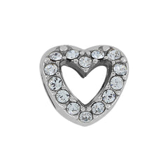 Glitter Silver Hearts Bead Front View
